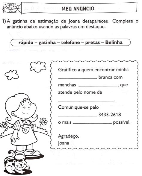 Anúncio Publicitário Atividades 3 Ano Fundamental