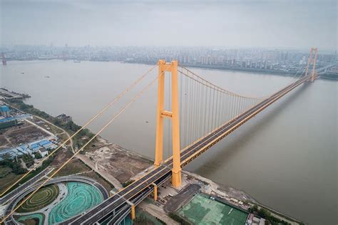 Worlds Longest Double Deck Suspension Bridge Opens In Wuhan