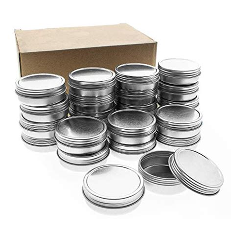 Tosnail 48 Pack 2 Oz Round Tins With Screw Lids Lip Balm Tin Container