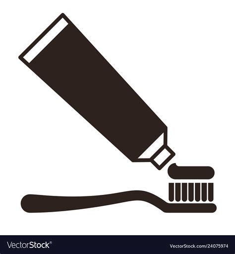 toothbrush and toothpaste icon royalty free vector image