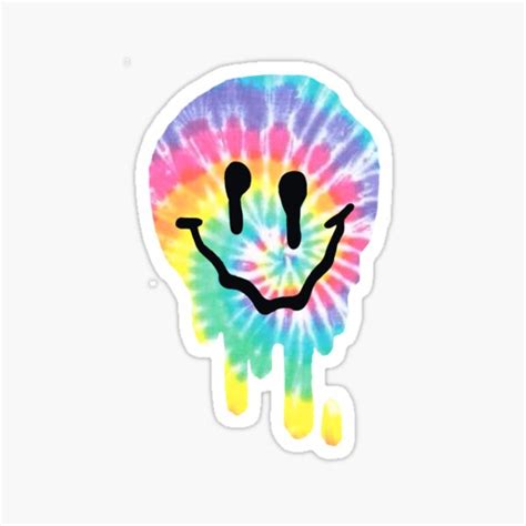 The Dye Drippy Smiley Face Sticker For Sale By Clicktostick Redbubble