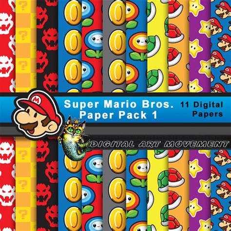 Super Mario Wallpapersuper Mario Seamless Patternssuper Etsy