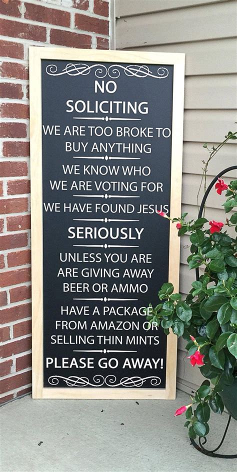 ** exclusively ours ** you won't find this anywhere else! No Soliciting Sign, Front Porch Decor Ideas, Funny Welcome ...