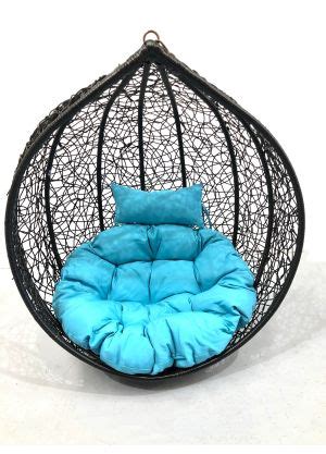 Barton premium hanging egg swing chair uv resistant fluffy cushion large basket style patio seating, blue. Hanging Egg Chair Large Cushion Replacement Swing Egg Chair