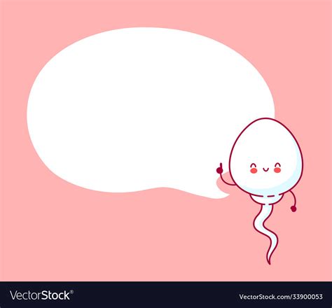 Cute Happy Funny Sperm Cell With Speech Bubble Vector Image