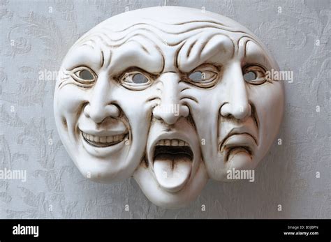 Trifaccia Three Faces Mask Showing Comedy Tragedy And Rage