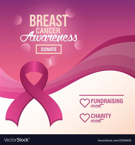 Breast Cancer Awareness Fundraiser Design Vector Image