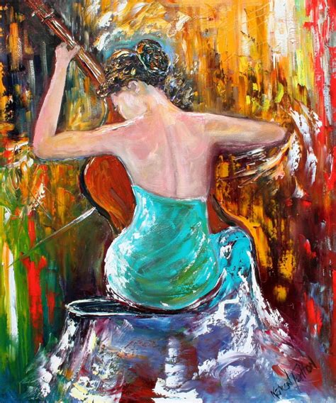 Celloist Art Musician Print On Canvas Cello Player Music Made From