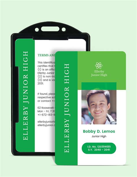 High School Id Card Template Download In Word Illustrator Psd