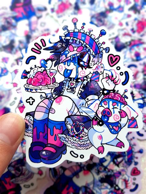 Gleamy Maid Guro Vinyl Sticker Creepy Cute Yami Kawaii Etsy