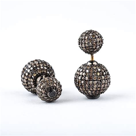 Mina Danielle Double Pave Diamond Ball Earrings Mina Danielle Jewelry