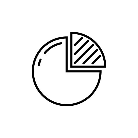 Pie Chart Icon Simple Outline Pie Chart Vector Icon On White