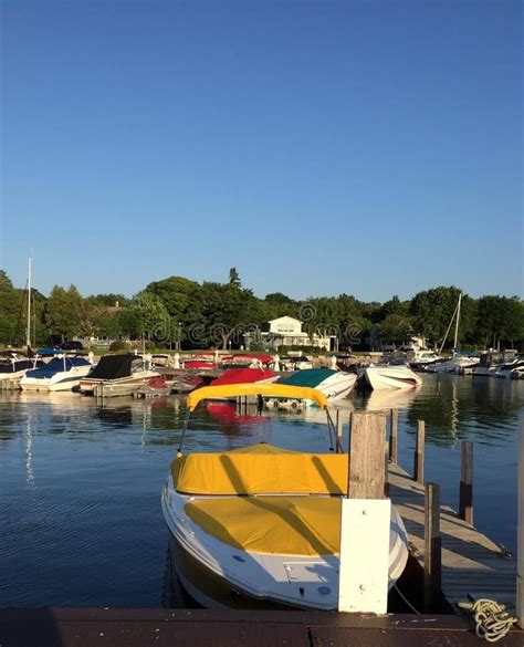 Colorful docked boats. Colorful boats docked at Ephriam harbor, Door ...