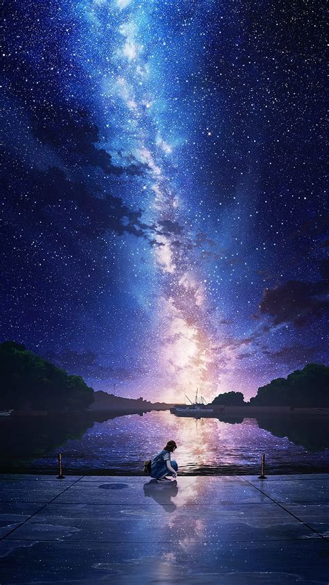 1080x1920 Anime Landscape Stars Night Scenic For Iphone 8 Iphone 7