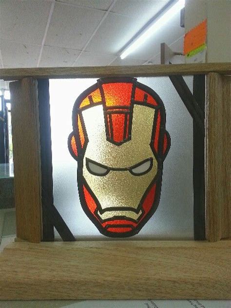 Iron Man Stained Glass Lead Light Geek Art Stained Glass Art