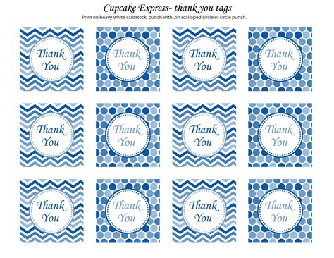 Flower sticker free printable labels. blue white thank you tab | Cupcake Express: freebies ...
