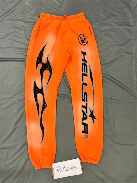 Hellstar Hellstar Fire Orange Dye Closed Elastic Bottom Sweatpants
