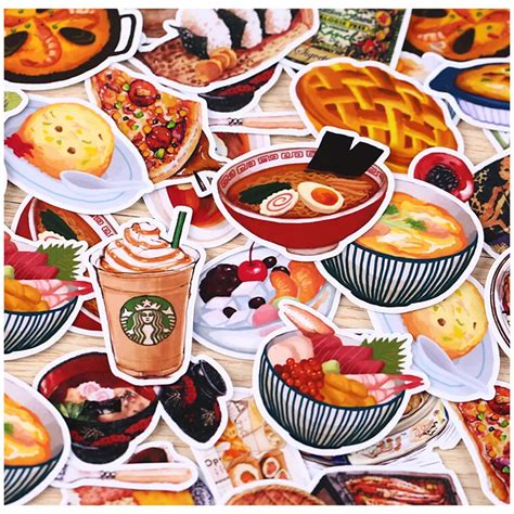 32pcs Creative Cute Self Made Daily Food Drink Scrapbooking Stickers