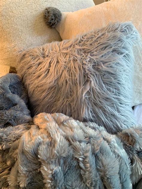 Dormify Faux Fur Throw Pillow Dorm Essentials Medium Grey Dormify
