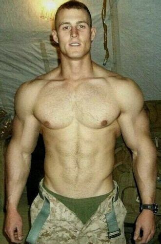 Shirtless Male Muscular Hunk Military Army Hard Body Beefcake Photo 4x6