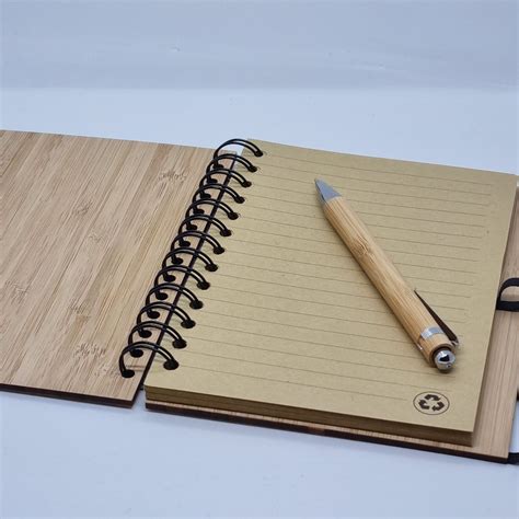 Personalised Notebook Wooden Bamboo Journal Gift Made With Etsy
