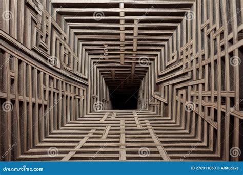 Mind Bending Optical Illusion Of A Maze On An Infinite Plane Stock