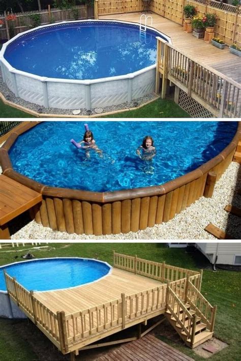 For above ground pools with decks, the above procedure is repeated for the next pairs of piers and posts. How to Build a Deck around a Pool | Summer Ideas in 2019 ...