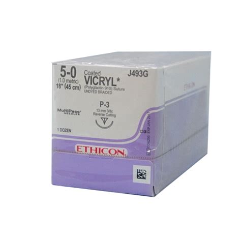 Ethicon Sutures Vicryl J493g 5 0 P 3 18 12box Dental Brands