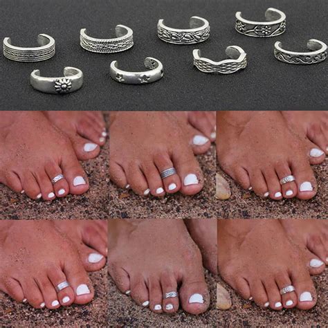 Toe Rings Women Foot Ring Women Foot Jewelry Toe Jewelry 8pcs