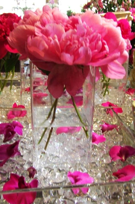 Pink Red Peony Flowers For Wedding Ceremony Flowers And Reception Table Centerpieces