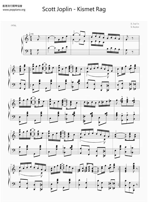 Scott Joplin-Kismet Rag Sheet Music pdf, - Free Score Download ★
