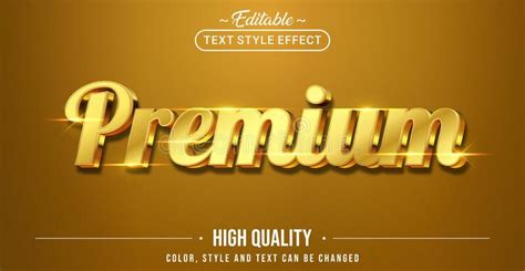 Editable Text Style Effect Premium Gold Text Style Theme Stock Vector