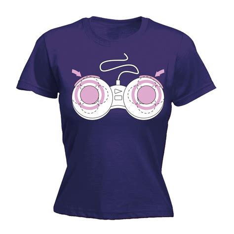 Womens Boob Controller Funny Joke Adult Gamer Fitted T Shirt Birthday Gift Ebay