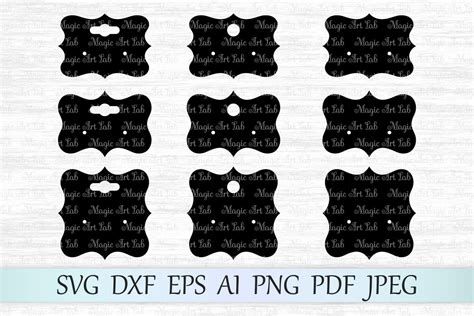 Earring Cards Svg, Earring Display Cards Svg Template, Diy within Free