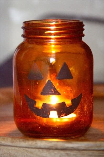 Easy Halloween Craft Mason Jar Jack O Lanterns