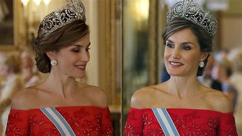 Queen Letizia Of Spains Fleur De Lys Tiara Revealed Hello