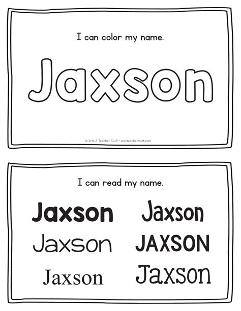 Jaxson Name Printables For Handwriting Practice A To Z Teacher