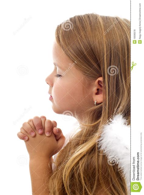 Adorable Little Girl Praying Royalty Free Stock Photos