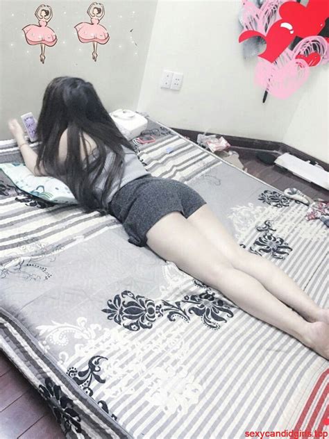 Cute Girl With Pale Skin In Mini Shorts Lying In Bed Home Candid Sexy