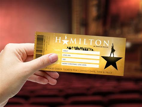 Printable Hamilton Broadway Surprise Ticket Hamilton Ticket Hamilton