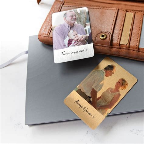 Personalised Photo With Text Metal Wallet Card By Cherry Pete Card