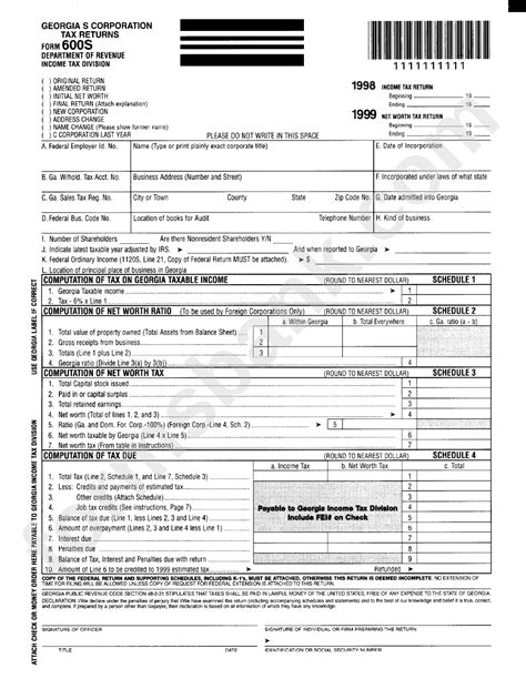 Form 600ss Ca Georgia S Corporation Tax Returns Consent Agreement