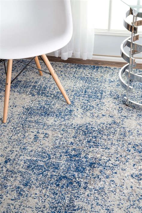 Bosphorus Faded Shadow Mystique Blue Rug Rugs In Living Room Area