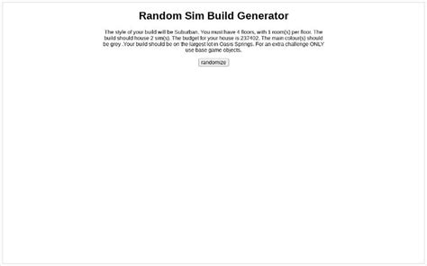 Random Sim Build Generator