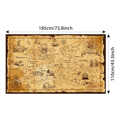 Pirate Treasure Map Backdrop Background Island Treasure Map Banner