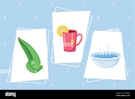 Home Remedies Set Three Icons Stock Vector Image And Art Alamy