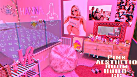 Pink Aesthetic Bedroom Cc Folder Baddie Sims 4 Speed Build Youtube