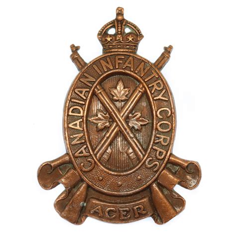 Canadian Infantry Corps Cap Badge Kings Crown