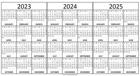 Printable 2023 2024 2025 Calendar Online Printable Calendar Template