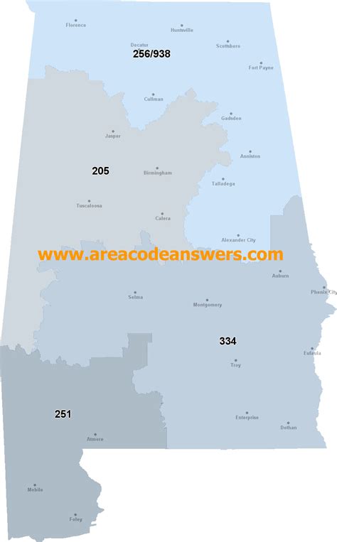 Al Area Code Map